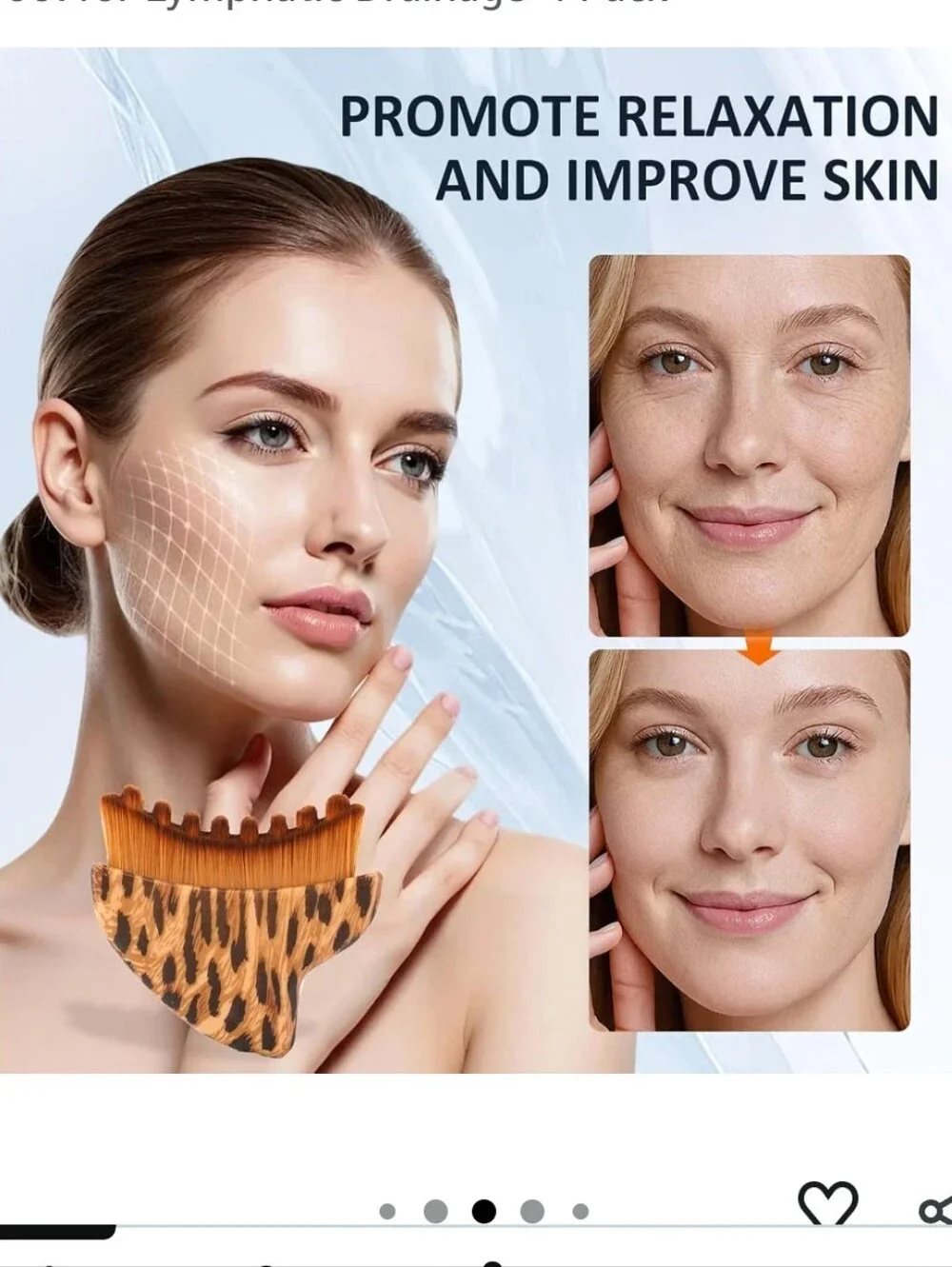 Leopard Print Lymphatic Contour Brush for Face
